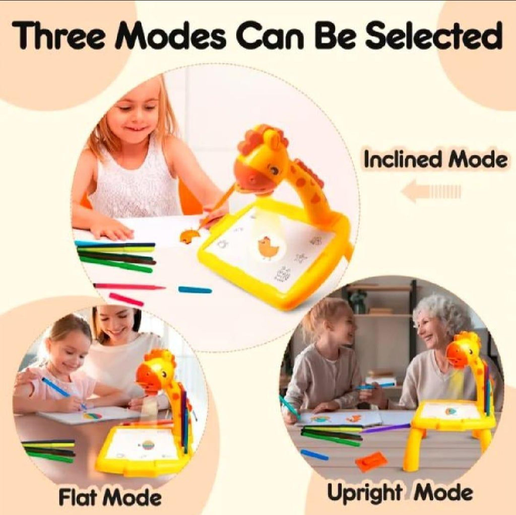 LED Projection Drawing Board for Kids Yellow – 3-in-1 Creative Learning & Art Toy