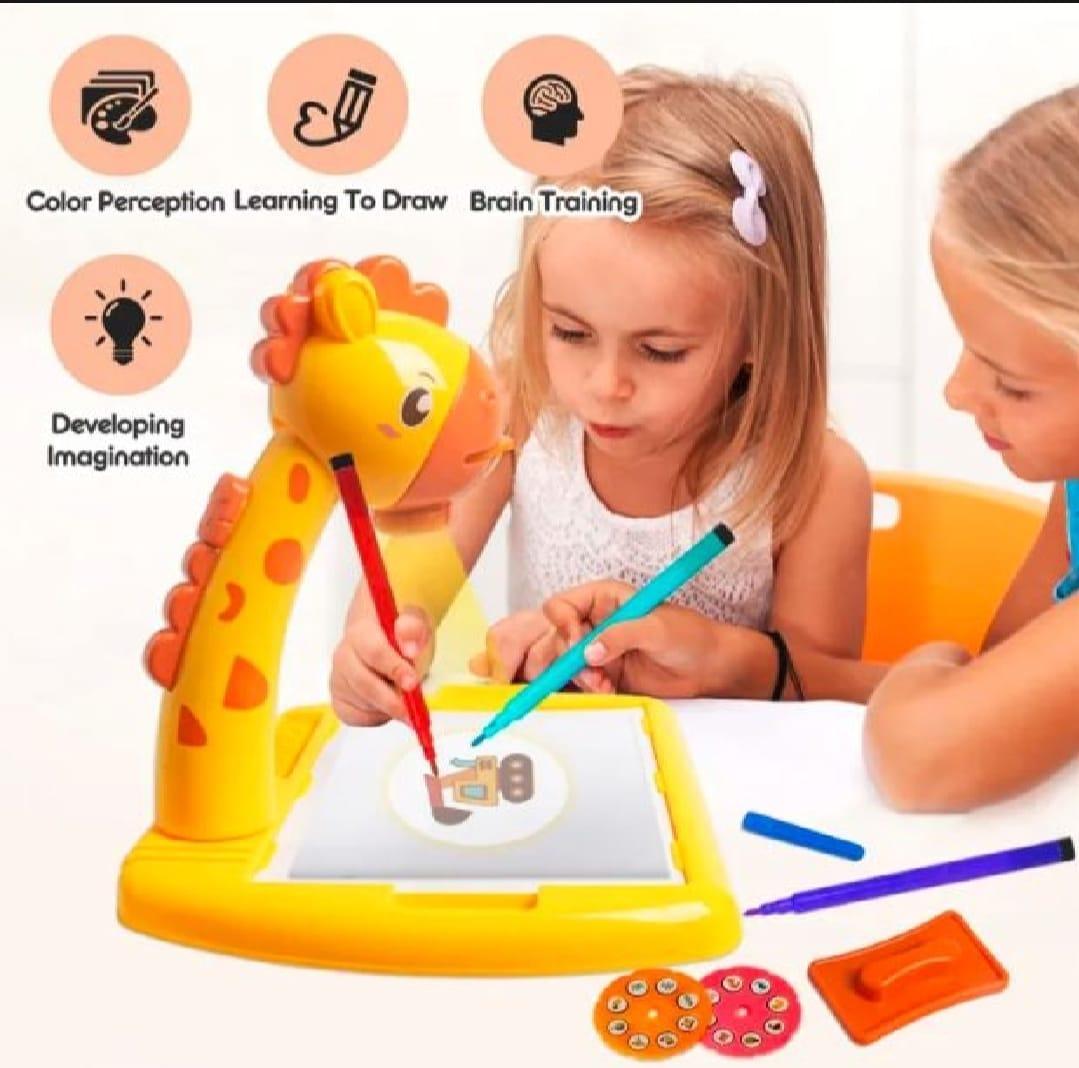 LED Projection Drawing Board for Kids Yellow – 3-in-1 Creative Learning & Art Toy