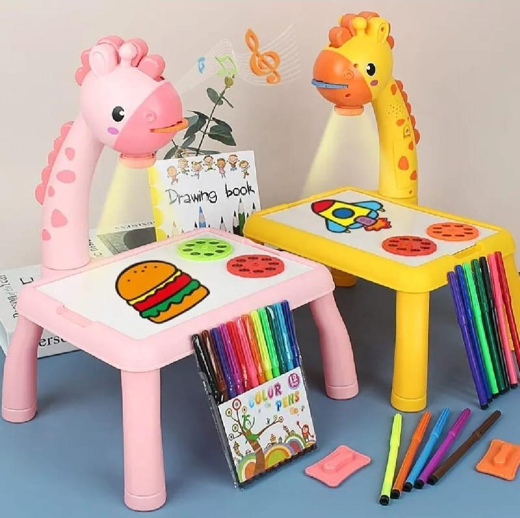 LED Projection Drawing Board for Kids Yellow – 3-in-1 Creative Learning & Art Toy