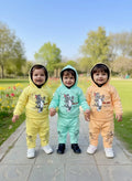 Kids Fleece Hoodie Set 2-Pack – Yellow, Mint & Orange Warm Outfit Set
