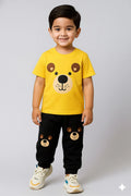 Kids Printed Tracksuit Yellow & Black – 2-Piece Outfit for Boys & Girls 1–12 Years