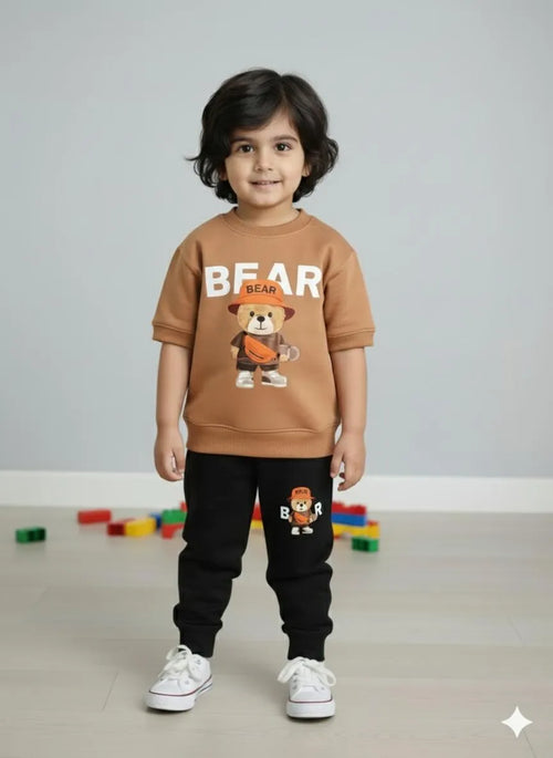 Bear Print 2-Piece Tracksuit for Kids 1–12 Years – Cute Casual Outfit for Boys & Girls
