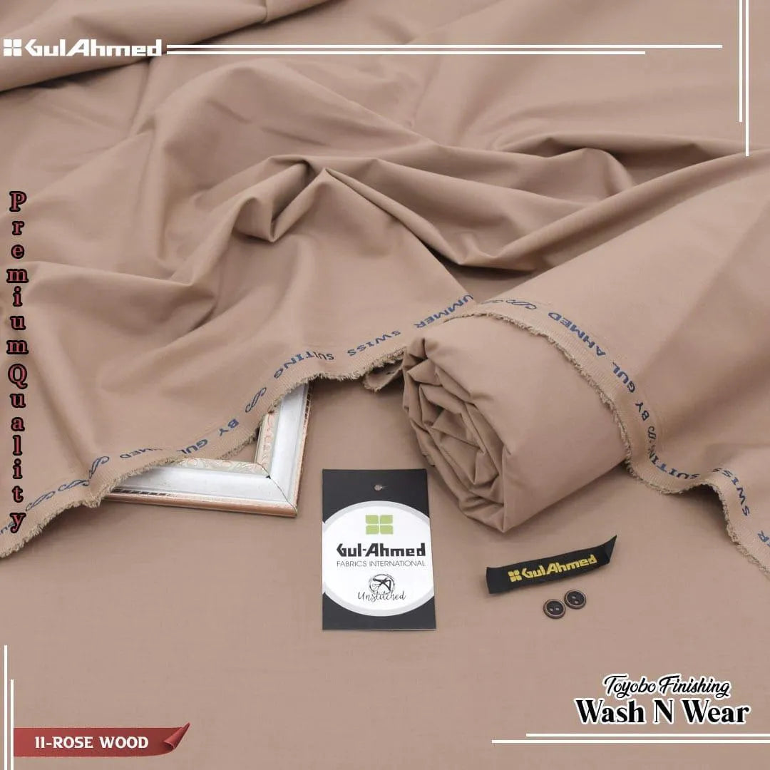 Men's Pink Wash & Wear Plain Suit – Premium Unstitched All-Season Shalwar Kameez Fabric