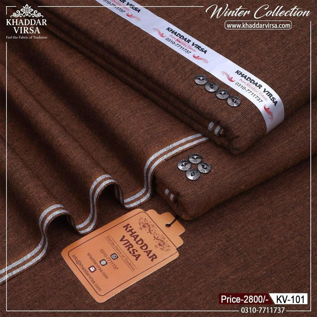 Winter Khaddar Suit for Men – Premium Durable Brown  Shalwar Kameez