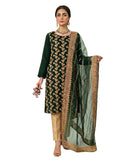 Embroidered 3 Piece Suit for Women | Unstitched Ethnic Dress with Dupatta | Eid Outfit | Wedding Wear | Party Dress