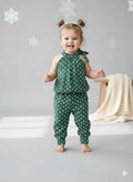Green Polka Dot Cotton Pajamas Set for Girls 1–10 Years – Soft Kids Sleepwear