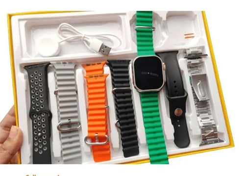 7-in-1 Smart Watch with 7 Interchangeable Straps – Bluetooth Fitness Tracker for Men & Women
