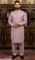 Purple Cotton Men's Kurta Pyjama Suit | Stitched Summer Traditional Wear