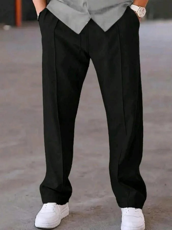 Men's Black Slim Fit Trousers | Stylish Casual & Formal Pants