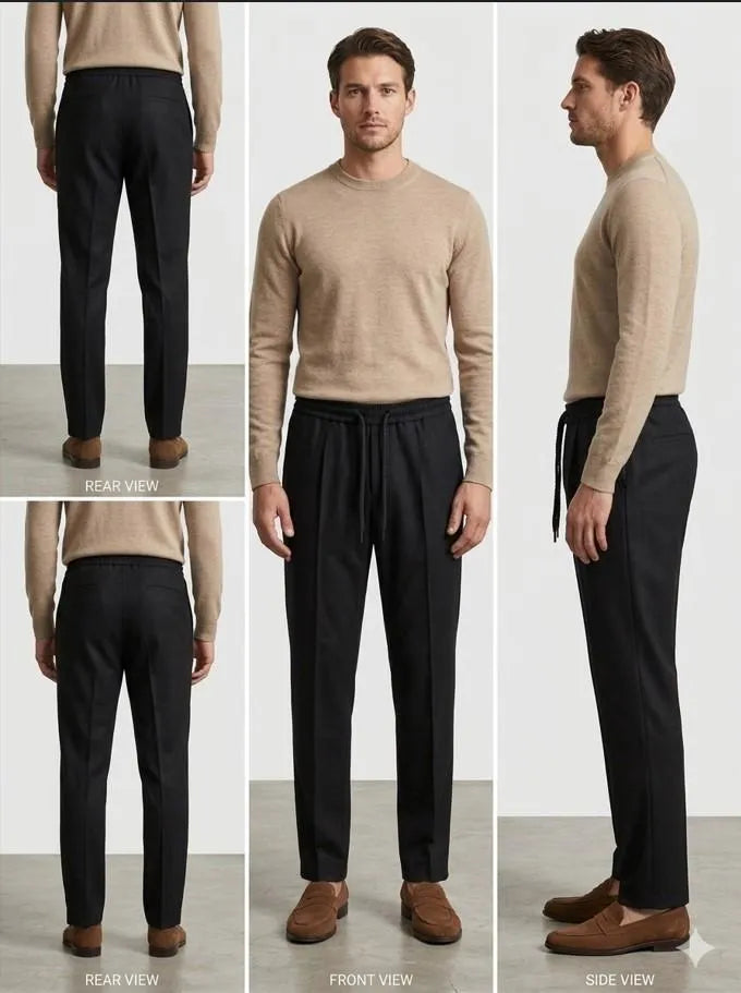 Men's Black Slim Fit Trousers | Stylish Casual & Formal Pants