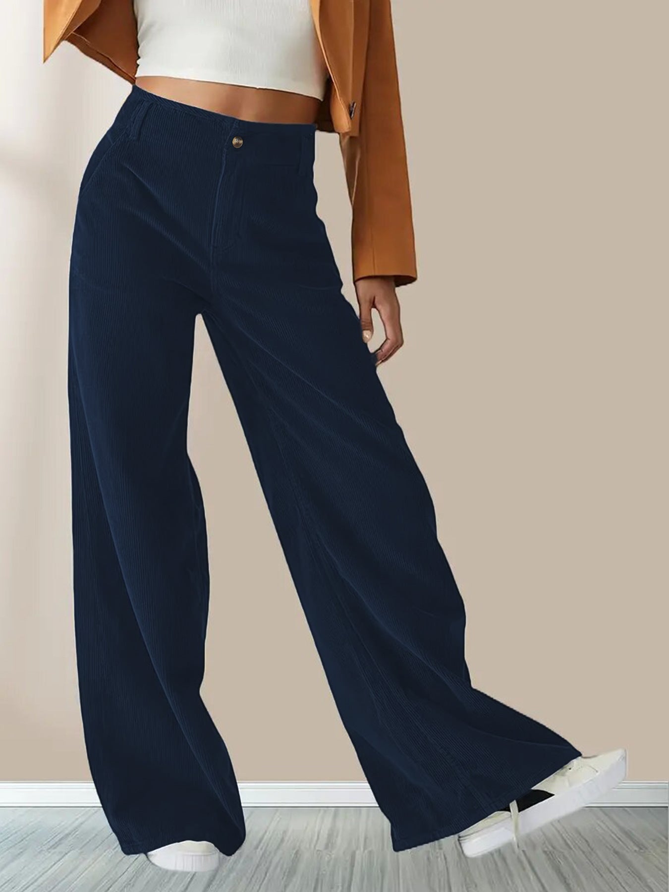 Women's Corduroy Slim Fit Pants – Casual Winter Trousers for Women