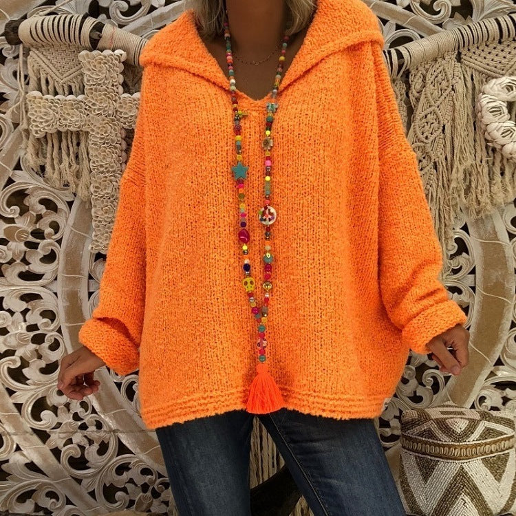 Women's Plus Size Hoodie Sweater – Casual Cotton Blend Pullover Sweatshirt