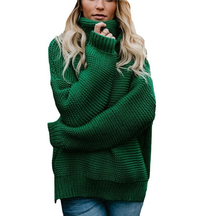 Women's Turtleneck Knit Sweater – Long Sleeve Casual Winter Warm Hooded Jacket