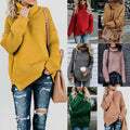 Women's Turtleneck Knit Sweater – Long Sleeve Casual Winter Warm Hooded Jacket