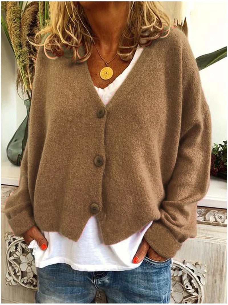 Women's Knit Cardigan – Loose Fit Casual Autumn Winter Sweater