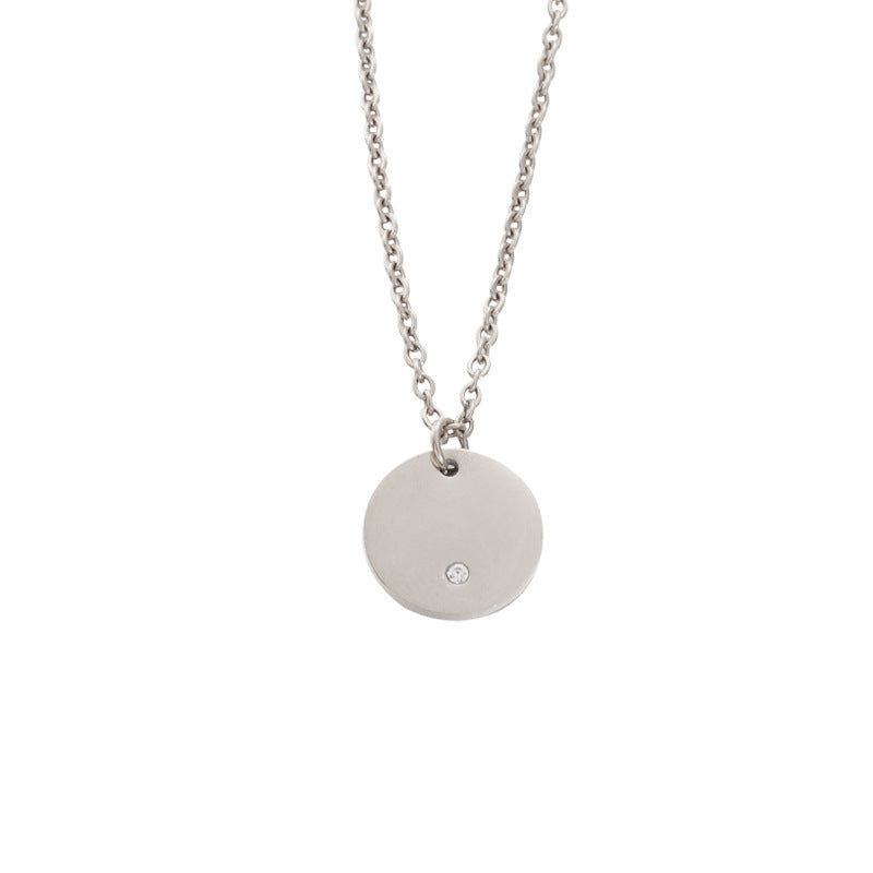 Stainless Steel Round Diamond Necklace Set of 3 for Women – Elegant Layered Jewelry