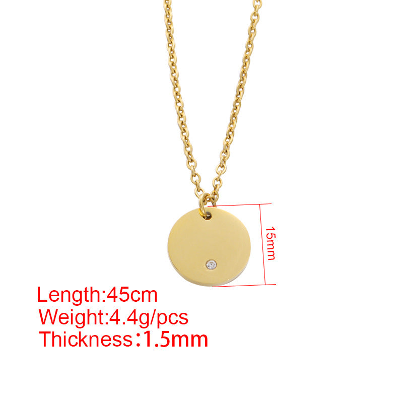 Stainless Steel Round Diamond Necklace Set of 3 for Women – Elegant Layered Jewelry