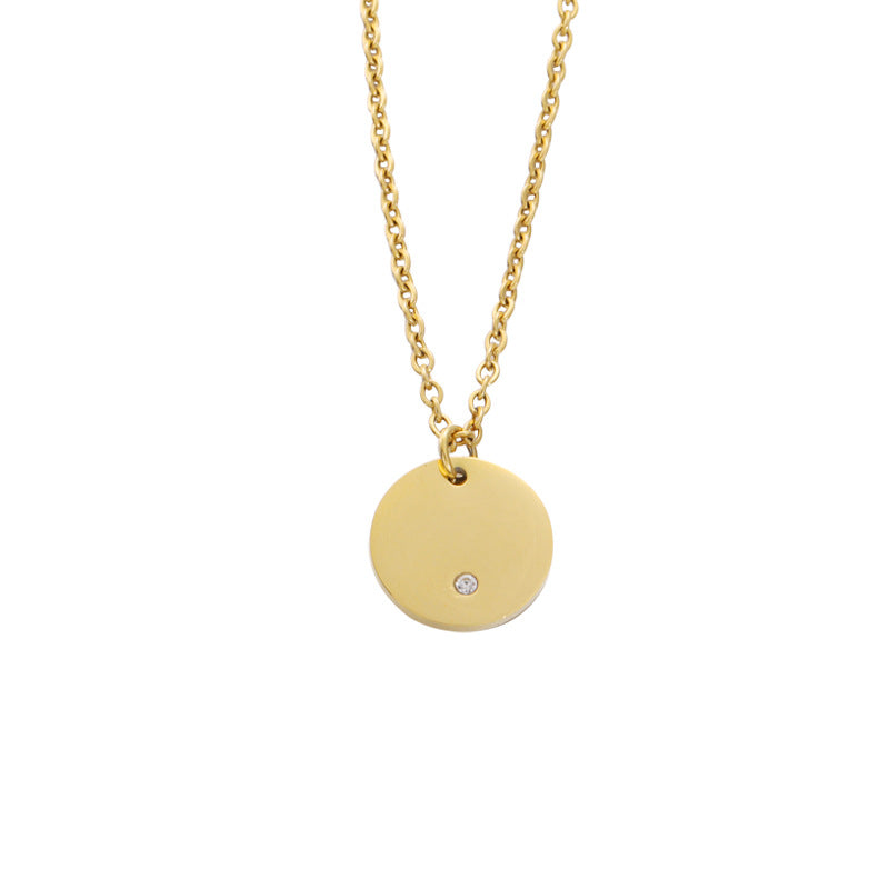 Stainless Steel Round Diamond Necklace Set of 3 for Women – Elegant Layered Jewelry