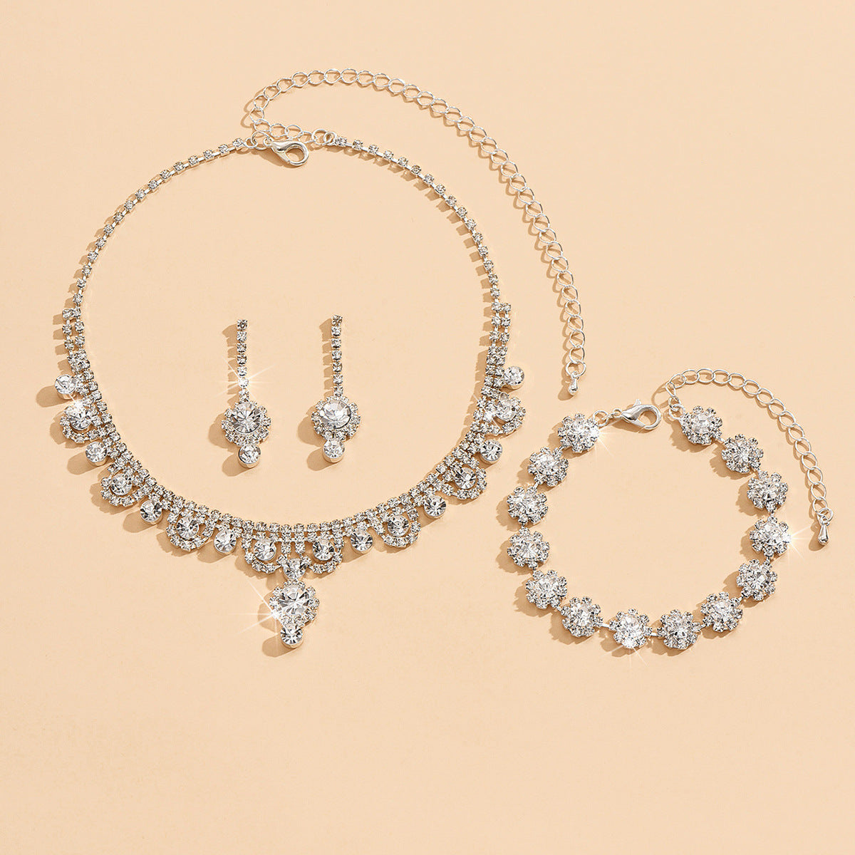 Premium Water Diamond Jewelry Set for Women – Luxury Necklace & Earrings Set