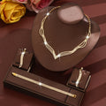Sparkling Rhinestone 3-Piece Jewelry Set for Women – Necklace, Earrings & Ring Set