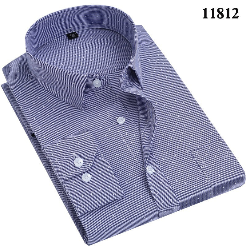 Men's Plus Size Business Shirt | Loose Fit Long Sleeve Shirt in 6 Colors