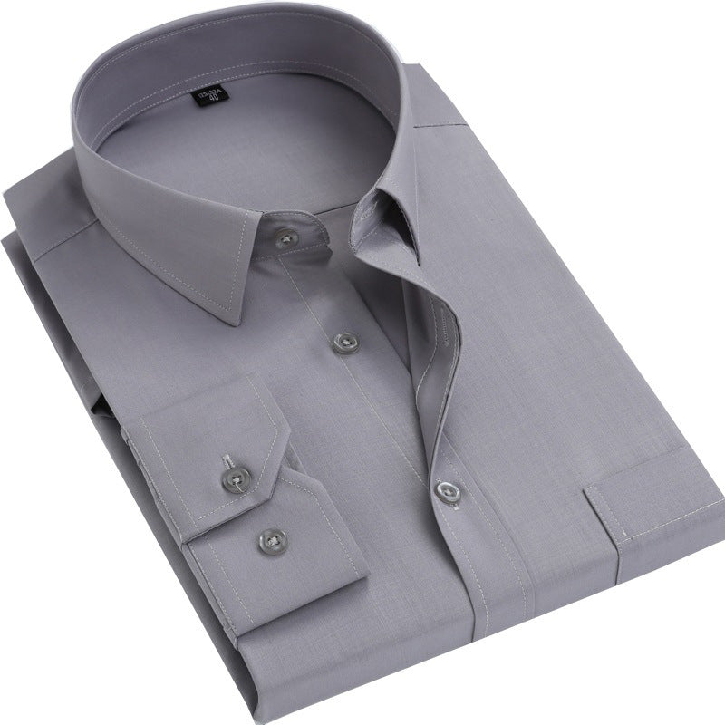 Men's Plus Size Business Shirt | Loose Fit Long Sleeve Shirt in 6 Colors