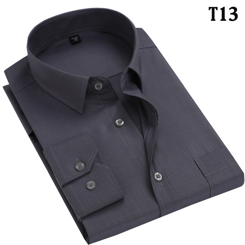 Men's Plus Size Business Shirt | Loose Fit Long Sleeve Shirt in 6 Colors