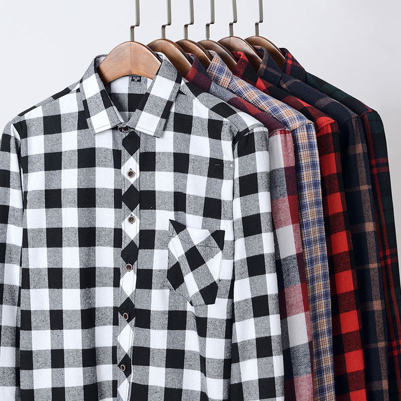 Men's Plaid Long Sleeve Shirt | Casual Autumn Button-Down Shirt