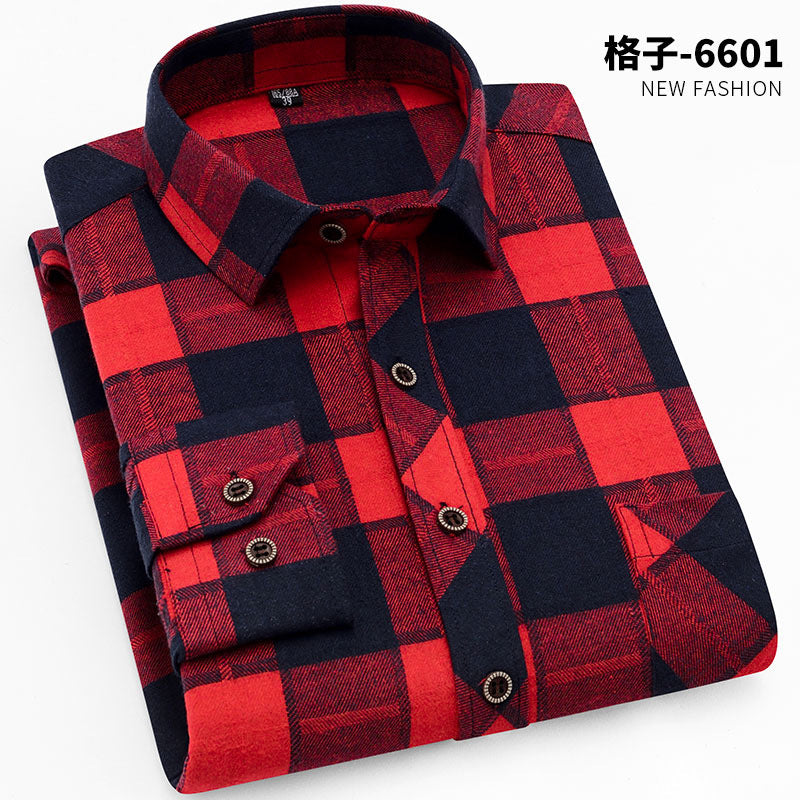 Men's Plaid Long Sleeve Shirt | Casual Autumn Button-Down Shirt