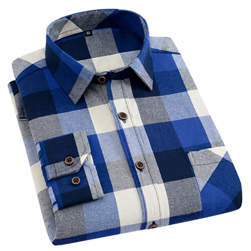 Men's Plaid Long Sleeve Shirt | Casual Autumn Button-Down Shirt