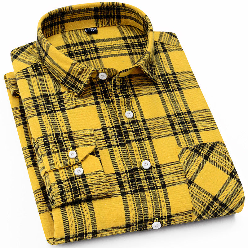 Men's Plaid Long Sleeve Shirt | Casual Autumn Button-Down Shirt