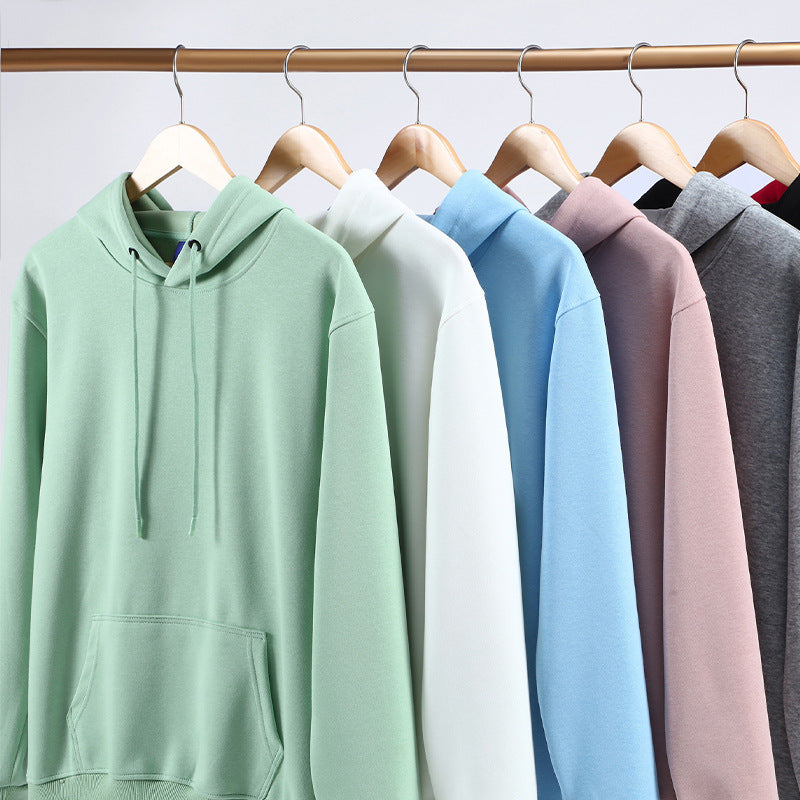 Unisex Solid Color Hoodie Sweatshirt | Cotton Blend Casual Wear