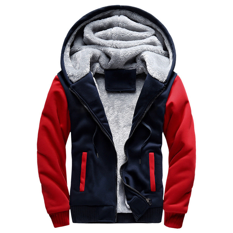 Men's Camo Navy Hooded Fleece Jacket | Warm Winter Coat