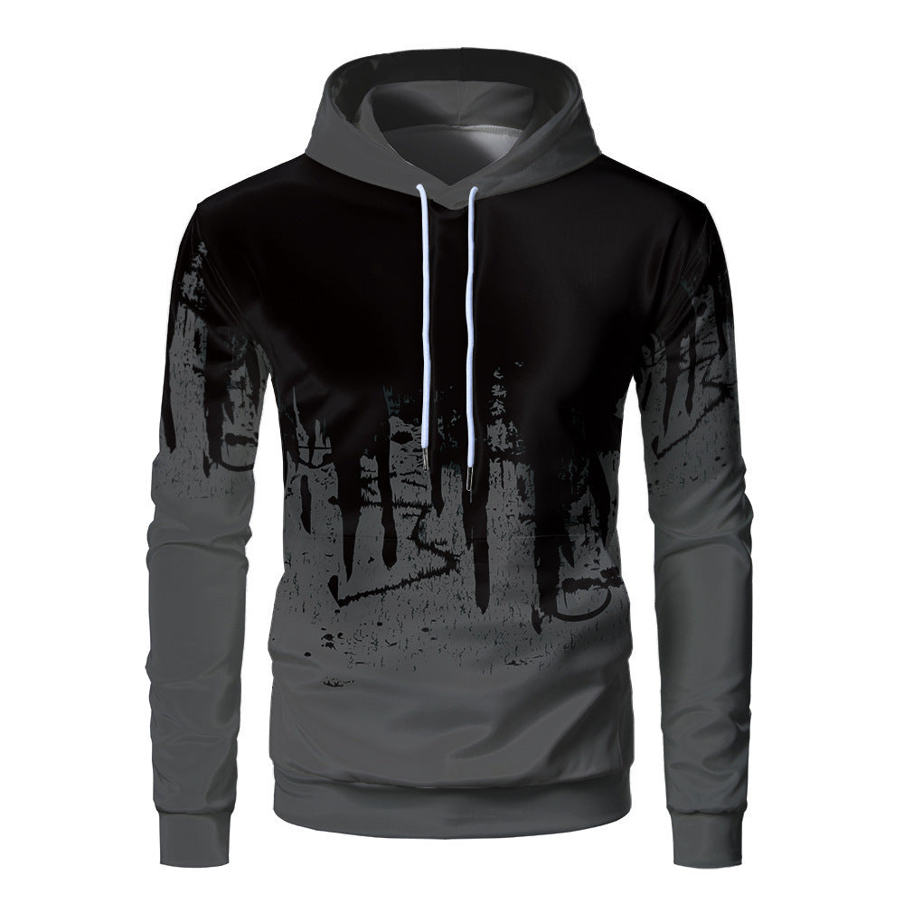 Men's 3D Print Fleece Hoodie | Loose Fit Warm Casual