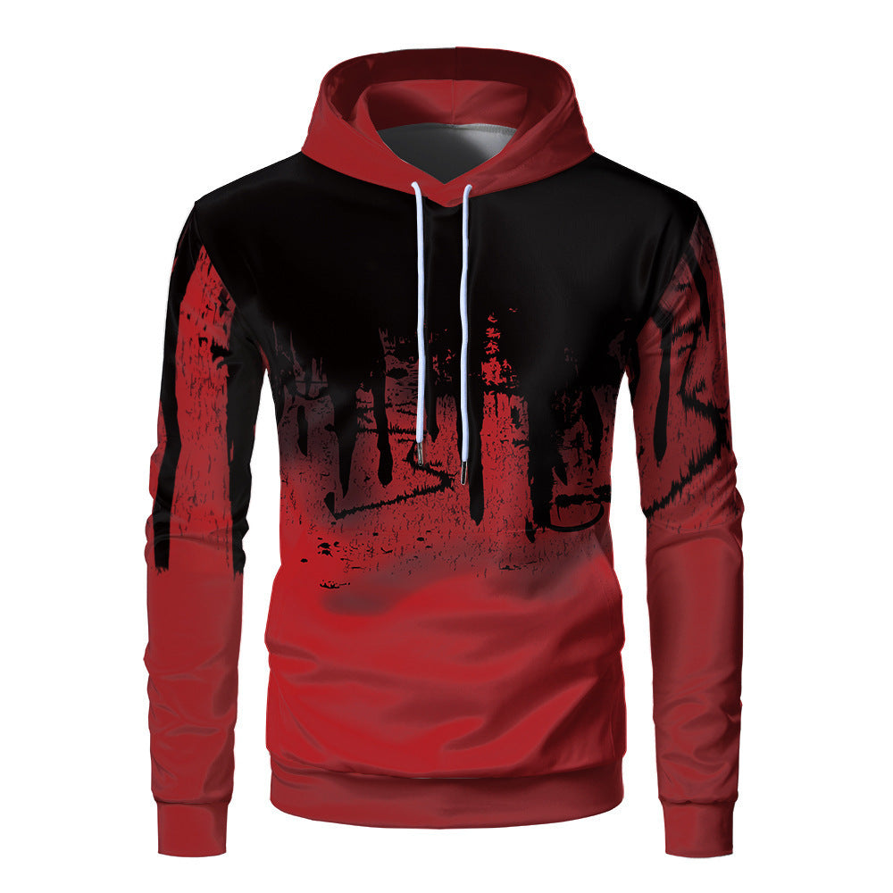 Men's 3D Print Fleece Hoodie | Loose Fit Warm Casual