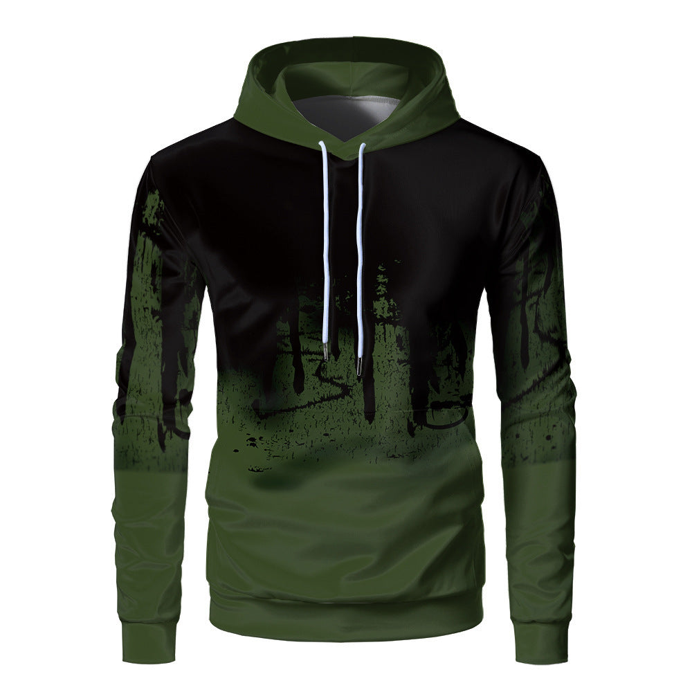 Men's 3D Print Fleece Hoodie | Loose Fit Warm Casual