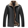 Men's Black Leather Jacket with Fur Lining – Warm Winter Biker & Casual Coat