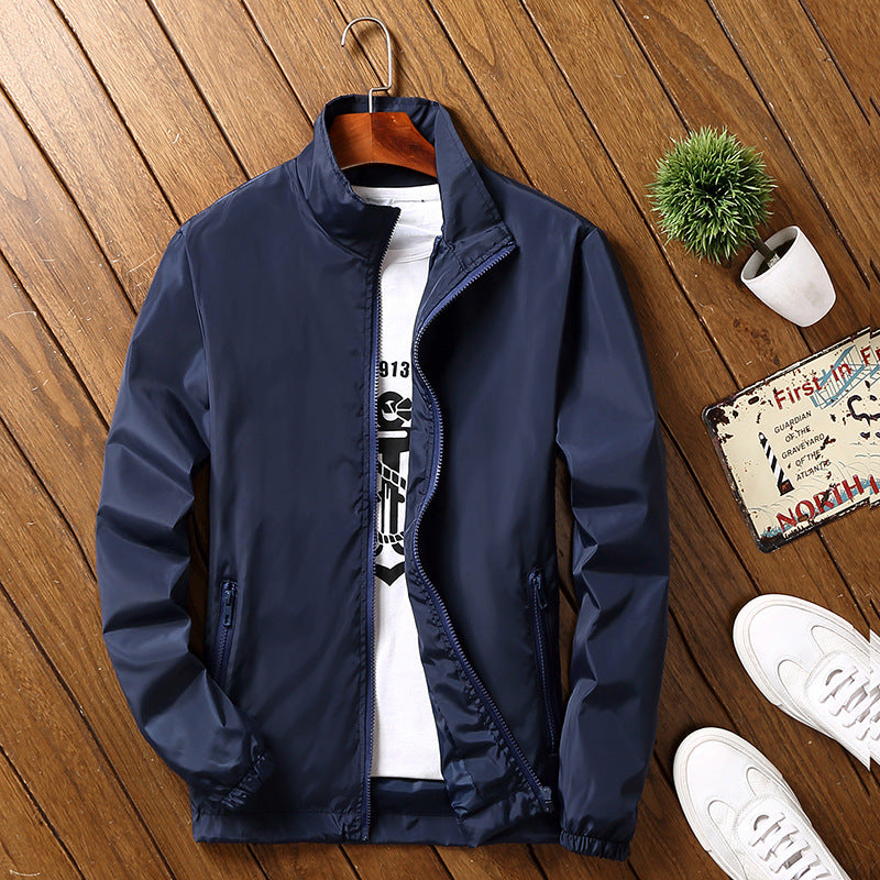 Men's Stand Collar Jacket –  Plus Size Casual Spring & Autumn Coat