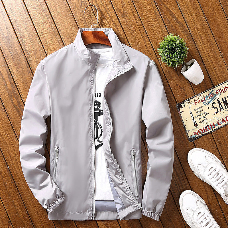 Men's Stand Collar Jacket –  Plus Size Casual Spring & Autumn Coat