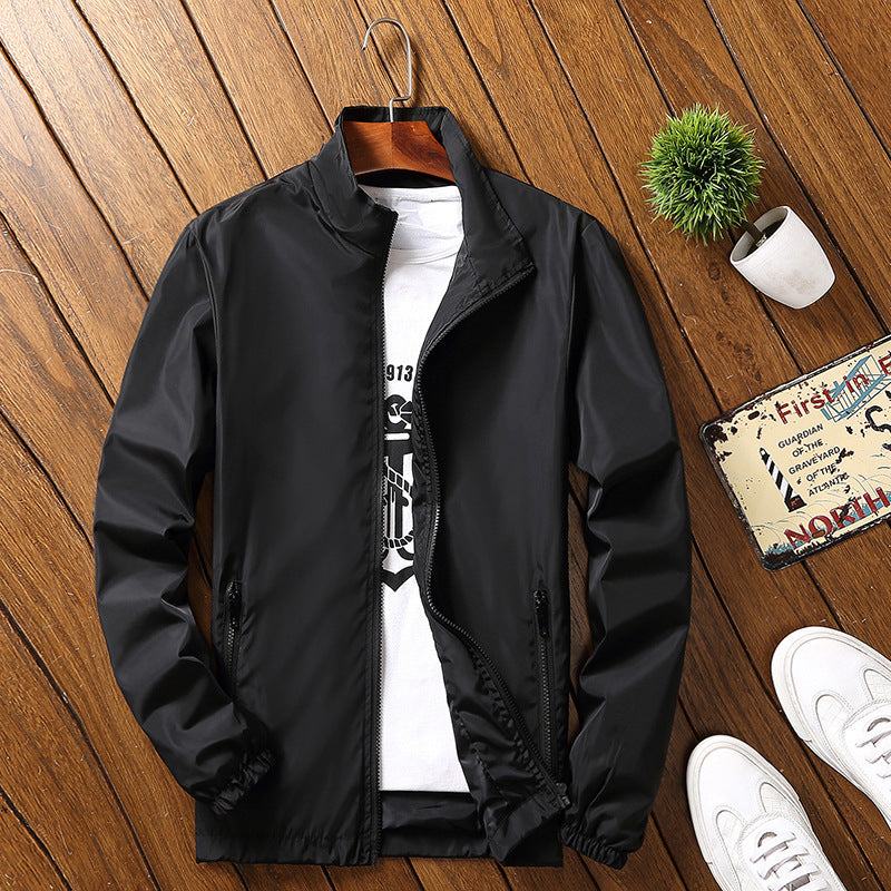 Men's Stand Collar Jacket –  Plus Size Casual Spring & Autumn Coat