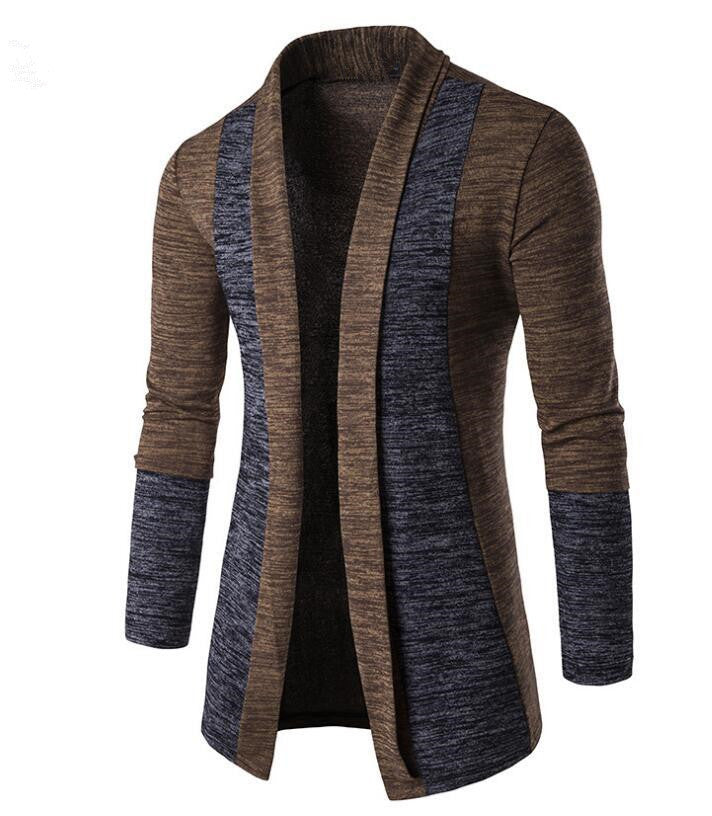 Men's Contrast Color Korean Cardigan | Stylish Casual Knit